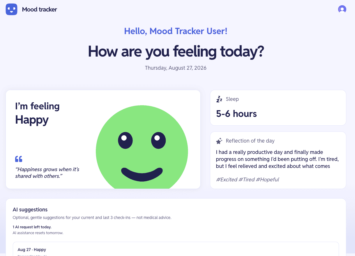 Mood Tracker AI — project preview